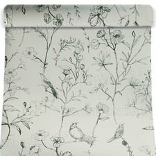 Floral Bird Trail Wallpaper
