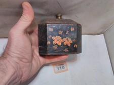 Antique tobacco jar iron - e, t