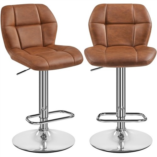 Modern faux leather swivel bar - modern,