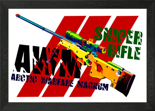 Sniper rifle pop art wpap - art,