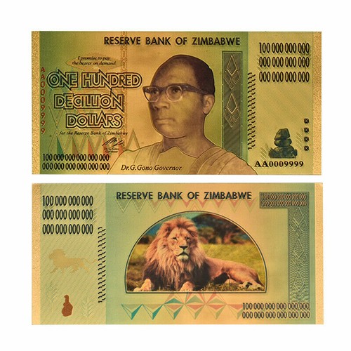 Zimbabwe 100 decillion dollars - 100,