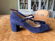 WOMENS CLARKS BLUE SUEDE T BAR