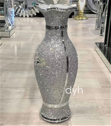 Silver sparkly vase - vase, romany