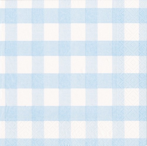 Light blue gingham check - blue,