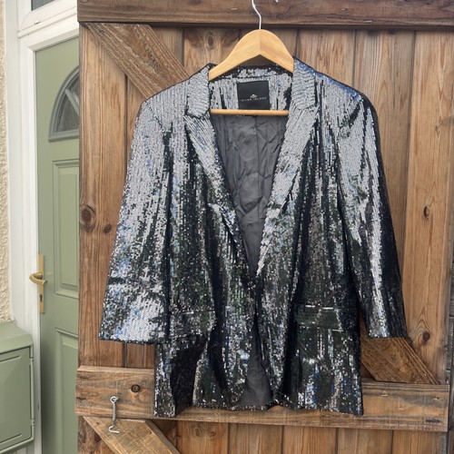 Ladies black silver sequin