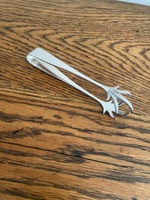 ANTIQUE SILVER PLATE BIRD CLAW SUGAR / ICE TONGS