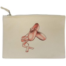 'Ballet Shoes' Canvas Clutch Bag / Accessory Case (CL00037544)