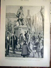 Original Old Antique Print