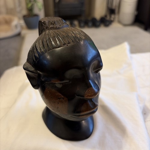 African hardwood carved - hardwood, head