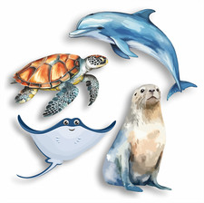 Sea Life Vinyl Decal Stickers