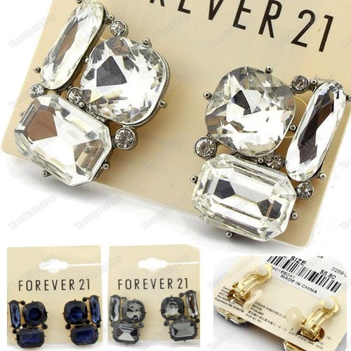 Clip big crystal earrings - clip,