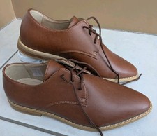 Wills Vegan Womens Point Toe Derby Shoes Tan Uk Size 4 EU 37 New without Box 