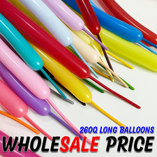 100 X Long Plain Balloons