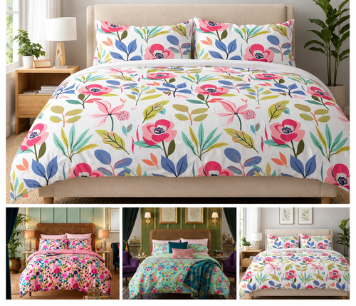 Mia floral duvet - mia,