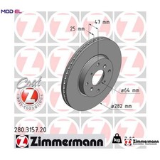 2x BRAKE DISC 280.3157.20 FOR HONDA ACCORD/VI/Hatchback/Mk/VII 20T2NF20B5 2.0L