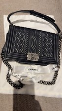 Chanel Medium Boy Crossbody Shoulder Bag Lambskin Leather Black