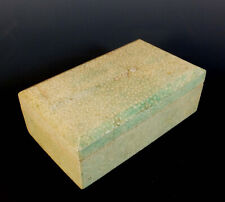 STUNNING EARLY 20th. CENTURY ART DECO SHAGREEN TRINKET BOX & COVER