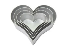 4 TIER valentine's HEART WEDDING CAKE TINS  6"8" 10" 12"