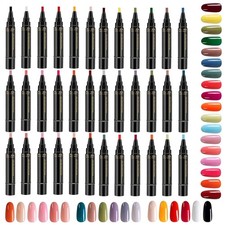 Polishey Nail Polish Pens, 6PCS Nail Varnish Pens 3 in 1 Gel Nail Polish Pen Set