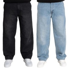 Enzo Mens Wide Leg Jeans