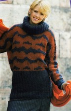 ~ Emu Knitting Pattern For Cowl Neck Batwing Sweater With Adjustable Welts  ~