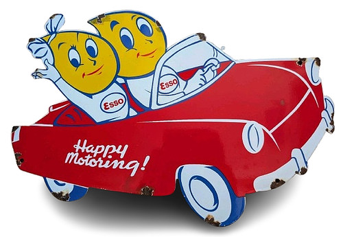 Esso enamel advertising - enamel, sign