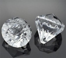 LARGE FACETED CLEAR ACRYLIC