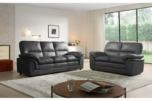 Leather sofa suite - leather, 3+2+1
