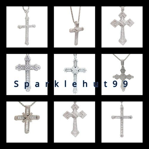 Iced baguette crystal cross - baguette,
