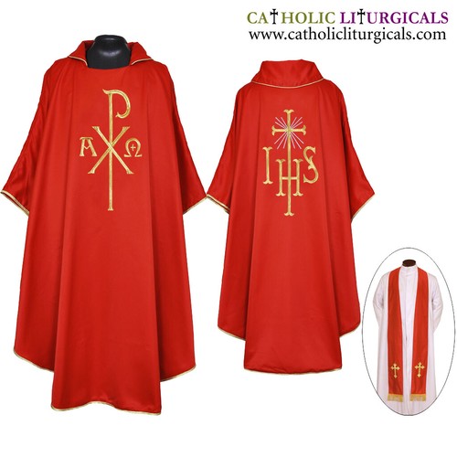 New red gothic chasuble - new, &