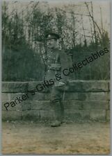 Military Photograph Lance Corporal Soldier In Khaki Uniform & Peaked Cap