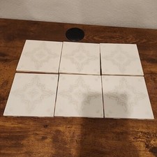 Vintage H &R Johnson Cristal Lot of 6 ceramic wall tiles NOS Made In England