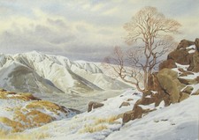 Geoffrey H Pooley (1908-2006) - Original Signed Watercolour 'A Winter Landscape'