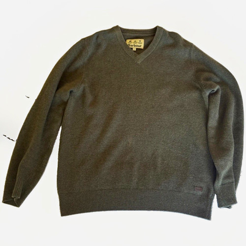 Barbour men grey neck - grey, v-neck