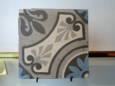Antique Encaustic Floor Tile French Douzies Maubege Ceramic c.1920-1930
