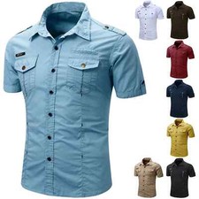 New Men Casual Military Shirt