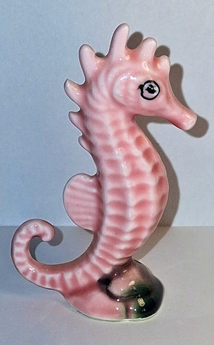Ceramic pottery pink seahorse - pottery,