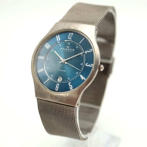 Skagen titanium mens blue - titanium, 37mm