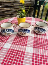 3x Vintage Soup Mugs