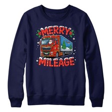 CHILDS Christmas Jumper For Boys Merry Mileage Large Lorry Truck Xmas Sweater...