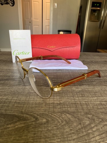 Cartier brown wood temple - brown,