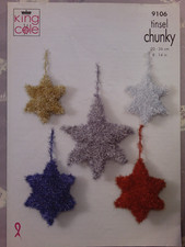 Knitting pattern of Tinsel Chunky Christmas Star decorations