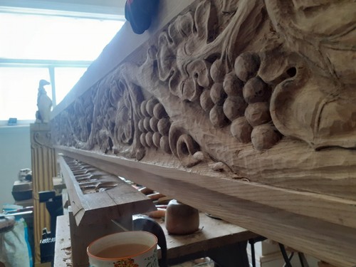 Carved oak bargeboard - oak, bargeboard,oak