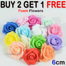50 Pcs Large 6CM Artificial Flowers Foam Rose Heads Wedding Party Decor Bouquet