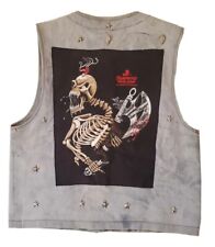 Vintage Alchemy Battle Dress Denim Waistcoat Vest Skull 1989 Razmataz England