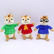 3Pcs/Set Game Alvin and the Chipmunks Plush Toys Kawaii Fluffy Chipmunks Stuffed
