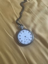 Vintage Cyma Swiss Pocket Watch in WW2 GSTP Military Case c1940 WORKING