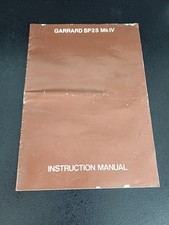 Garrard SP25 Mk IV Instruction