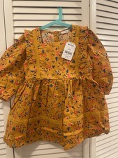 Girls Mustard Floral Dress