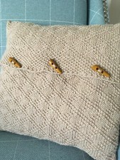 easy knitting pattern Aran weight 16" cushion cover Diamonds